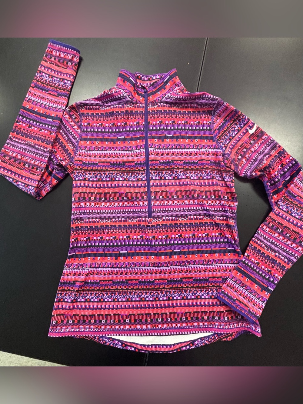 Nike Pro Women's DRI-Fit Half Zip Multi-Color Running Shirt
